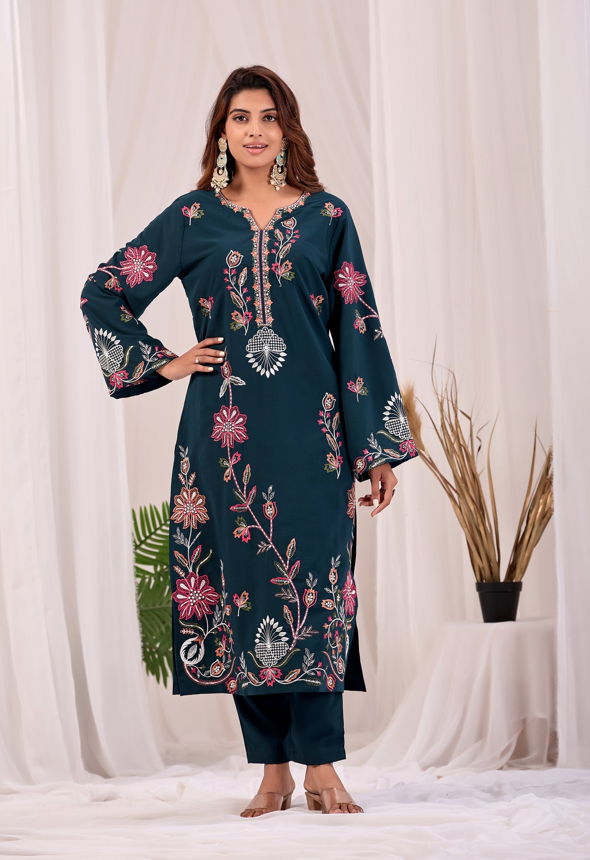 Emerald Floral Kurta Set