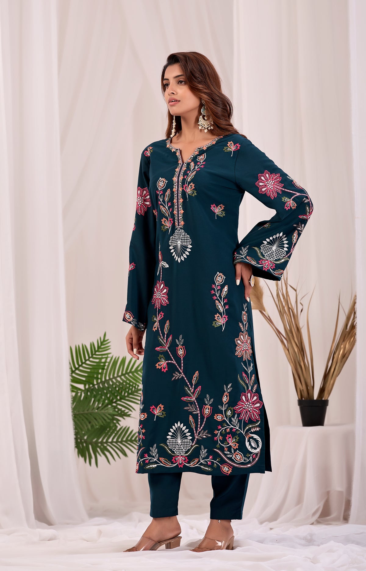 Emerald Floral Kurta Set