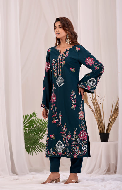 Emerald Floral Kurta Set