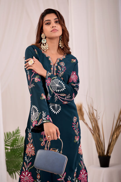 Emerald Floral Kurta Set