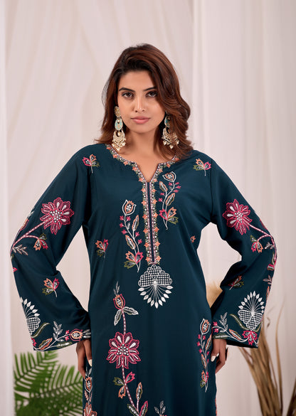 Emerald Floral Kurta Set