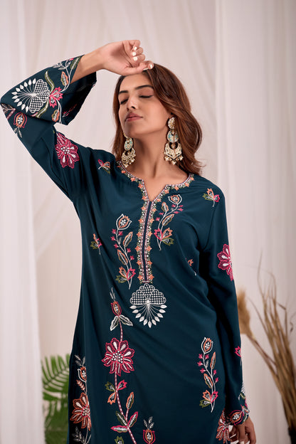 Emerald Floral Kurta Set