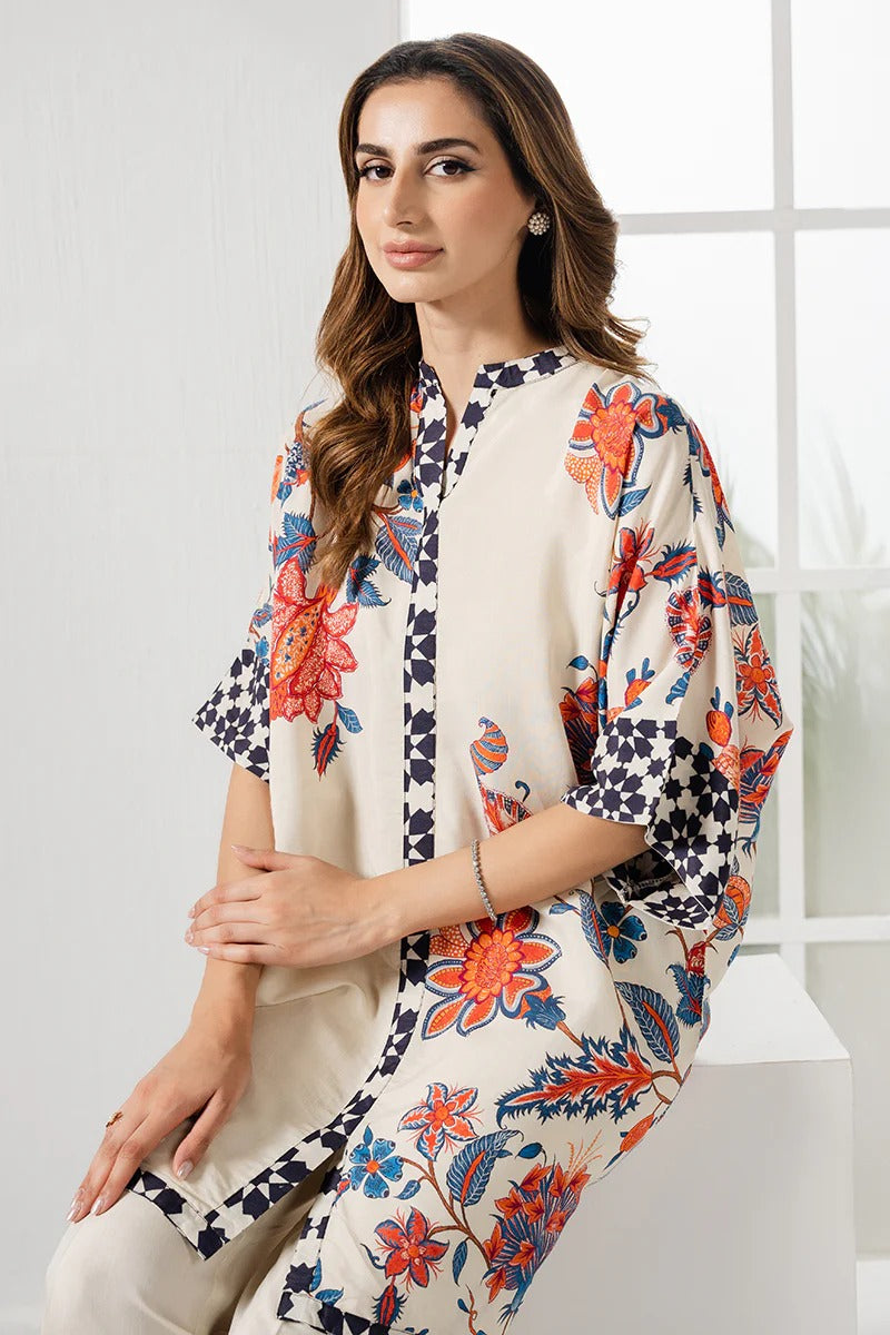 Ivory Bloom Printed Kurta Set