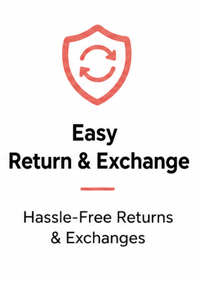 Set of icons and text highlighting Express Delivery, Happy Customers, Secure Payments, and Easy Returns & Exchange on a white background.