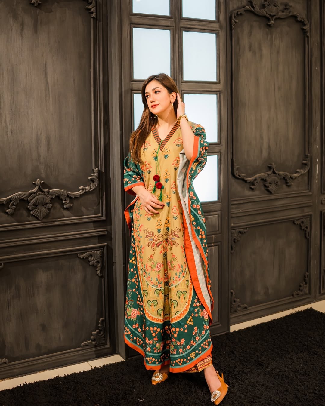 Aizee Floral Kaftan Dress