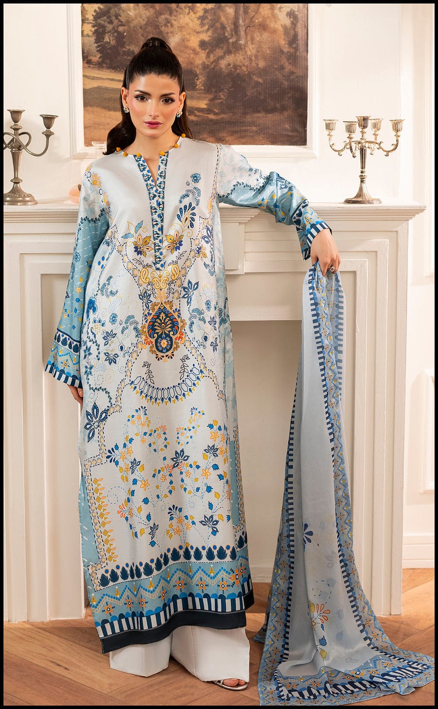 Azure Mist Kurta Set with Dupatta