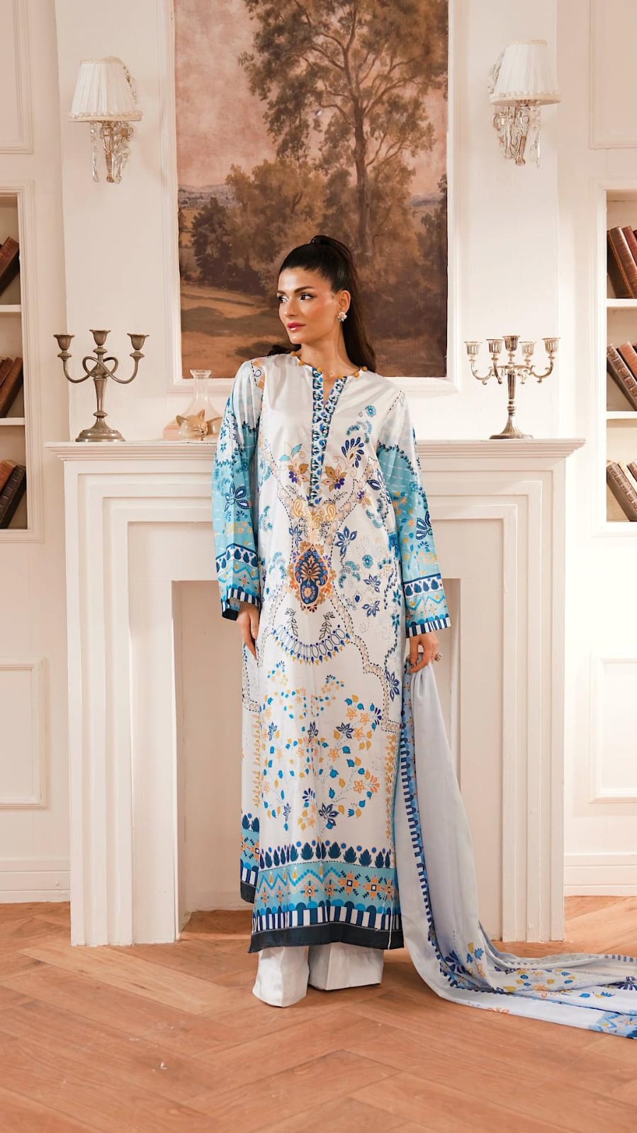 Azure Mist Kurta Set with Dupatta