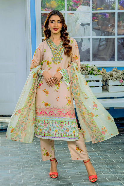 Peach Orchard Kurta Set with Dupatta