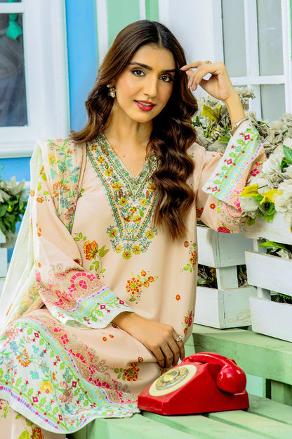 Peach Orchard Kurta Set with Dupatta