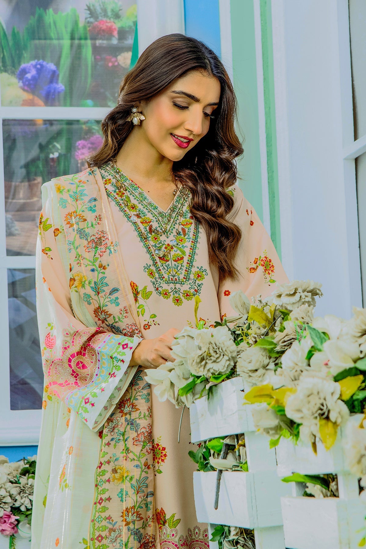 Peach Orchard Kurta Set with Dupatta