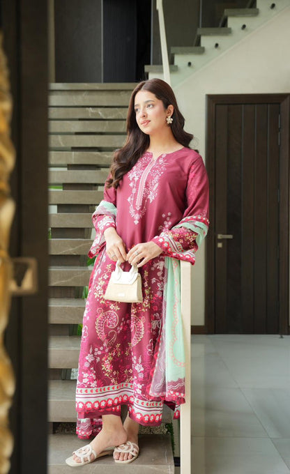 Rosewood Kurta Set With Dupatta