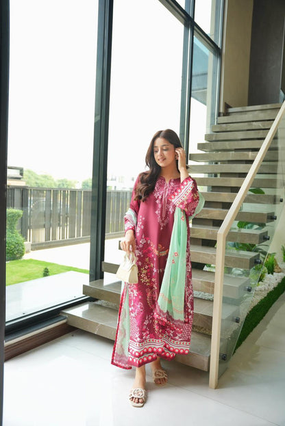 Rosewood Kurta Set With Dupatta