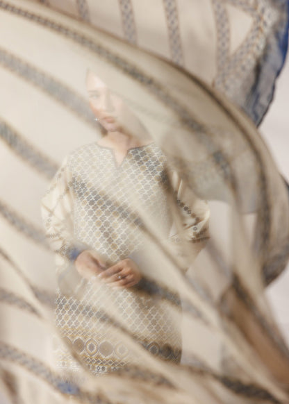 Ivory Lattice Farshi Salwar with Dupatta