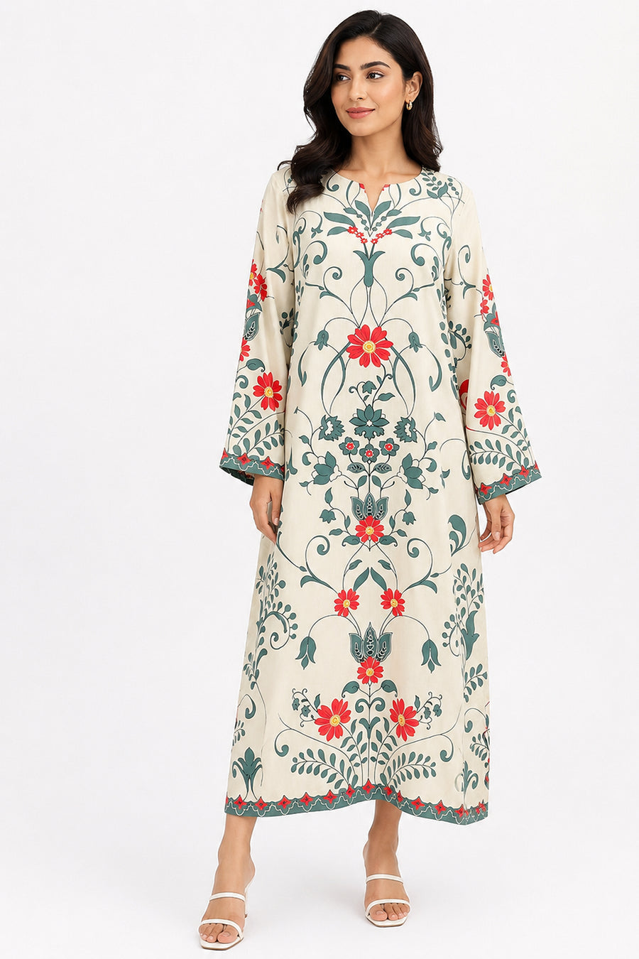 Ivory Kaftan Dress
