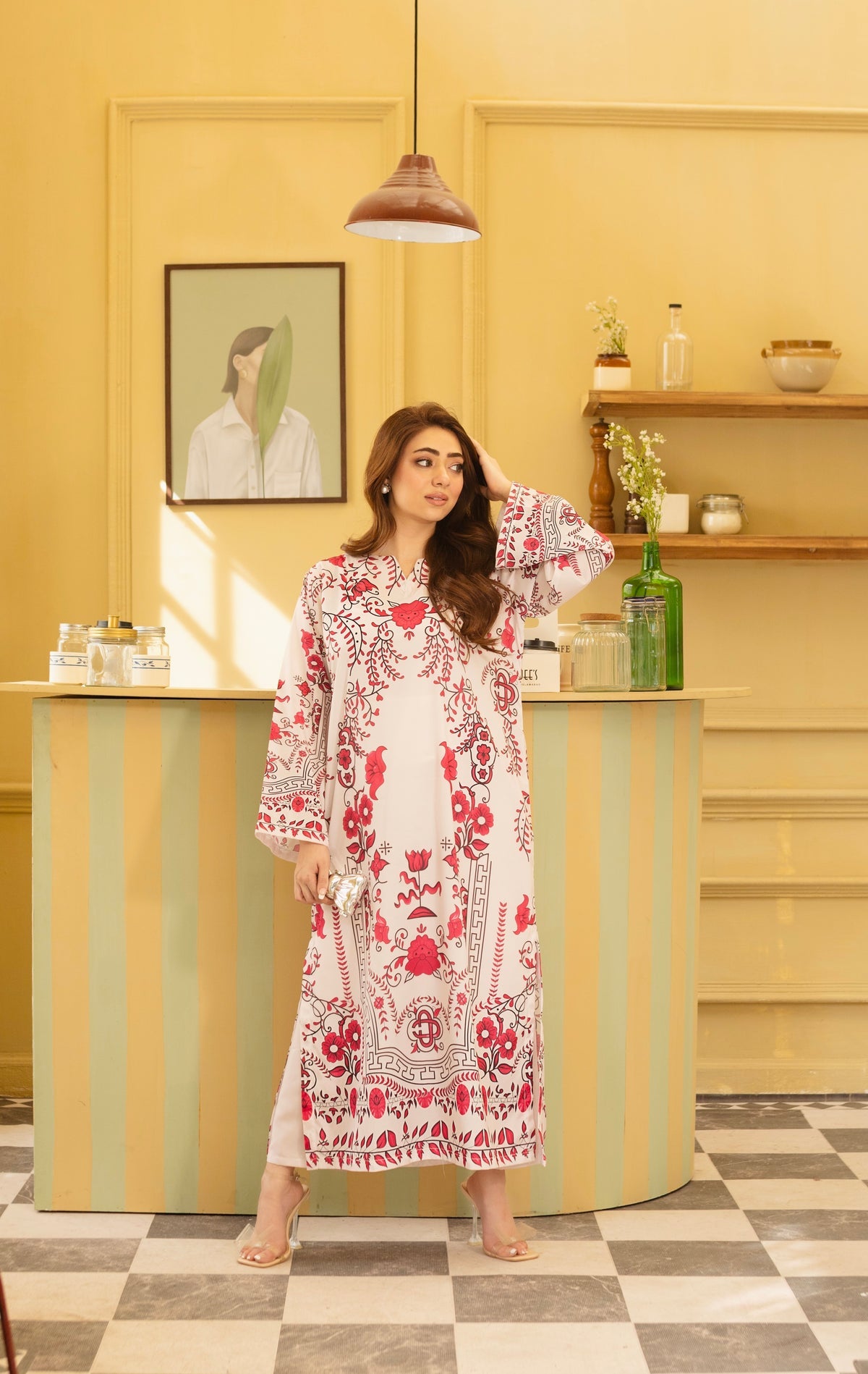 Red Tulip Kaftan Dress