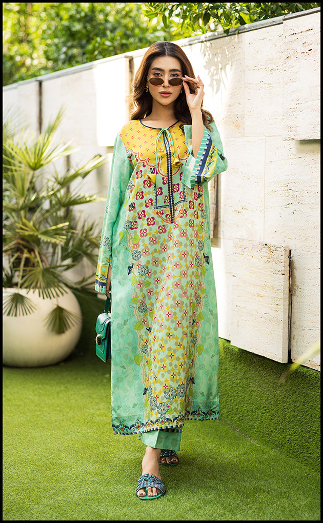 Lime Zaria Kurta Set