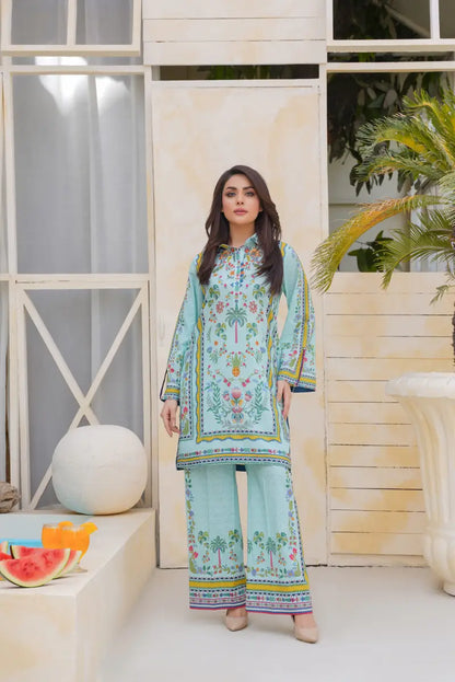 Aqua Palm Co-Ord Set