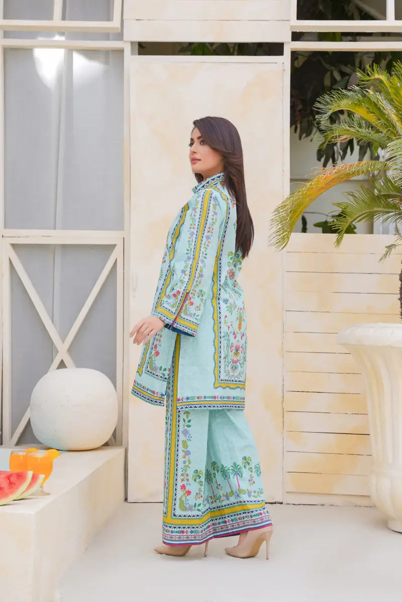 Aqua Palm Co-Ord Set