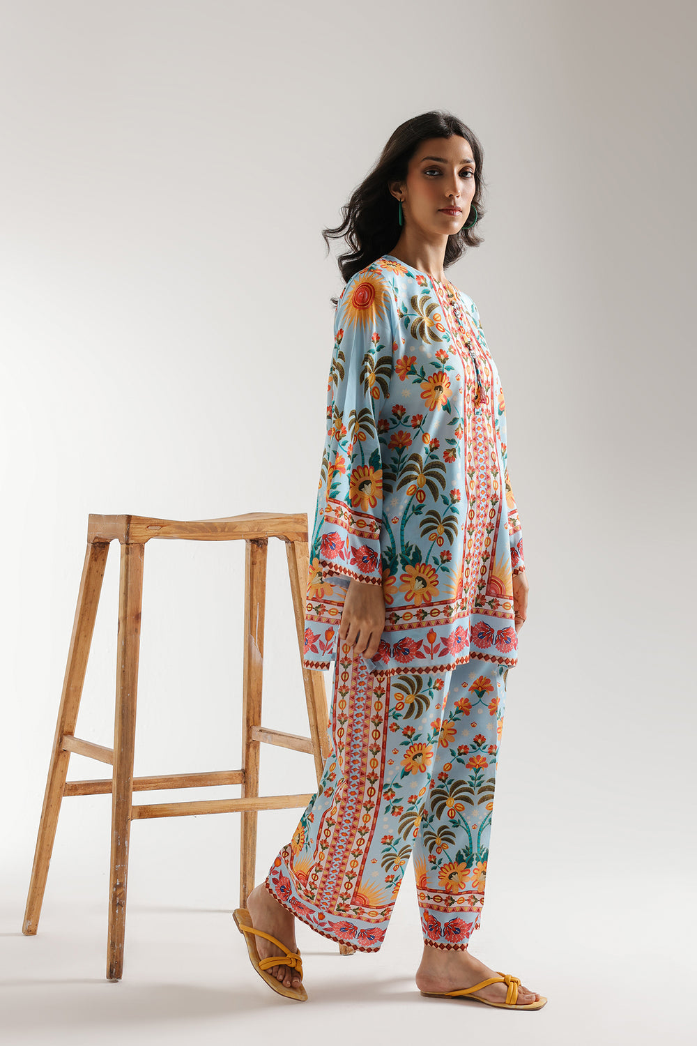 Azure Muslin Co-Ord Set