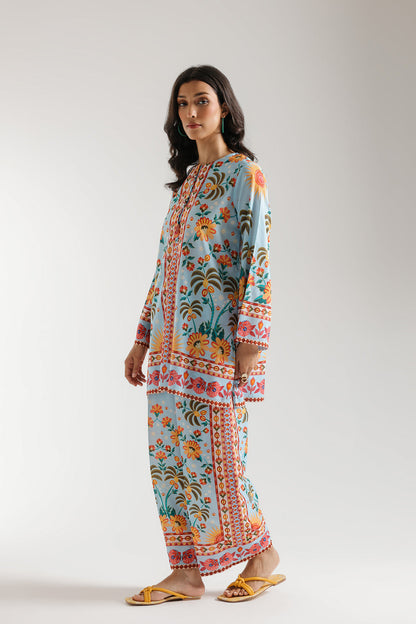 Azure Muslin Co-Ord Set