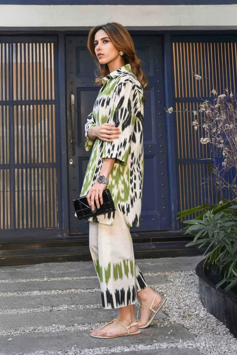 Olive Ikat Co-Ord Set
