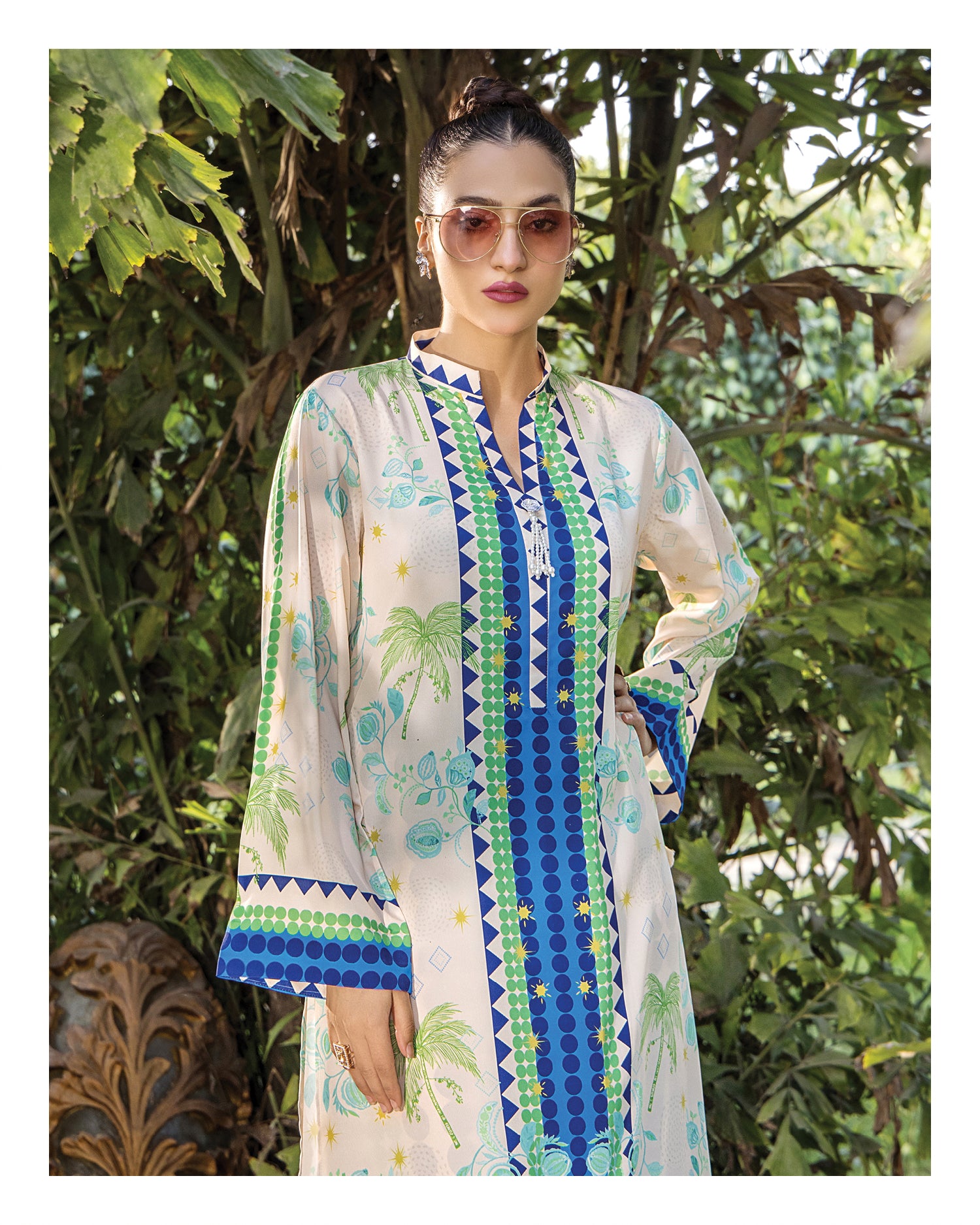 Tropical Azure Kurta Set