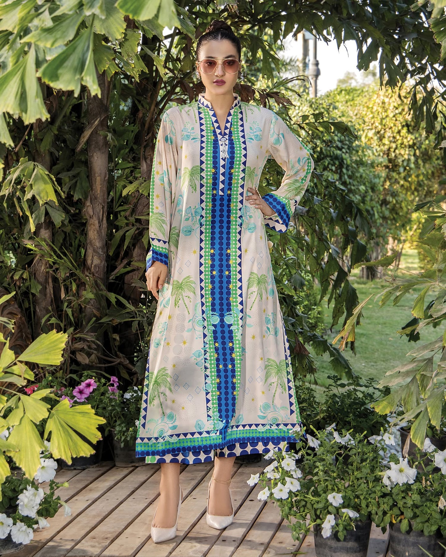 Tropical Azure Kurta Set