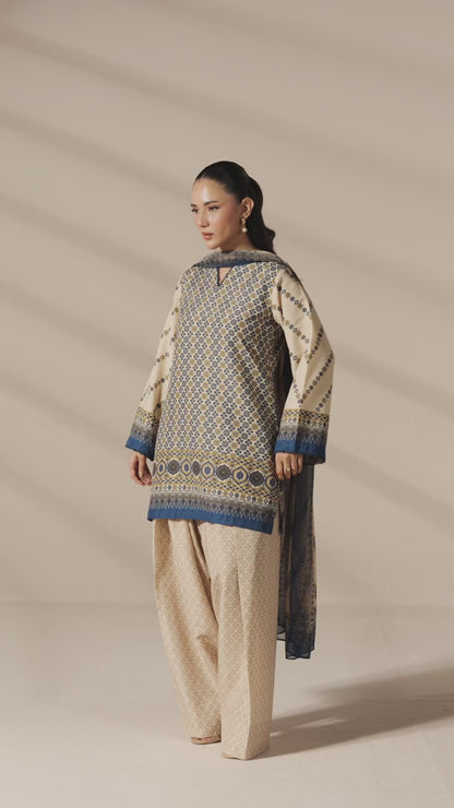 Ivory Lattice Farshi Salwar with Dupatta