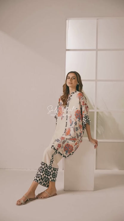 Ivory Bloom Printed Kurta Set