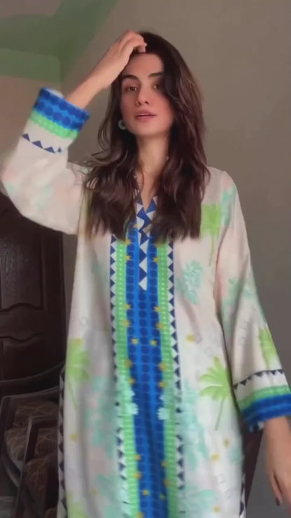 Tropical Azure Kurta Set