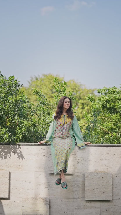 Lime Zaria Kurta Set