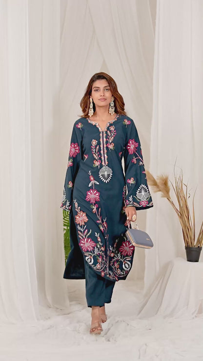 Emerald Floral Kurta Set